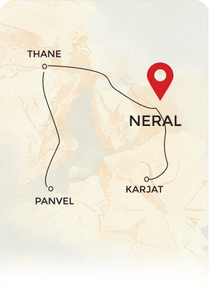 Map showing the route from Panvel and Karjat to Neral